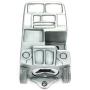 Wall Mounted Character Bottle Opener - London Bus (Silver)