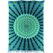 Viscose Rayon Sarong - Peacock - Bright Blue