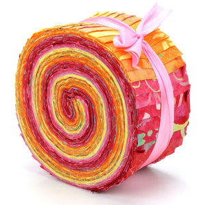 Cotton Batik Pre Cut Fabric Bundles - Jelly Roll  - Hues of Spring