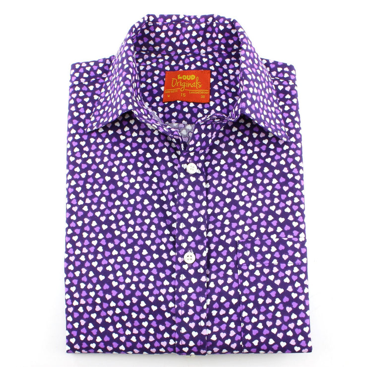 Tailored Fit Short Sleeve Shirt - Purple Hearts