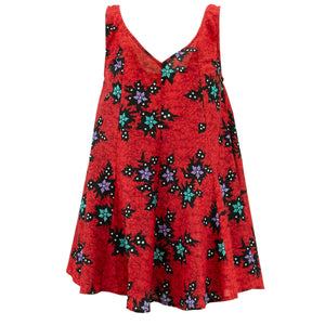 Fließendes Dolly-Kleid – rote Freesie