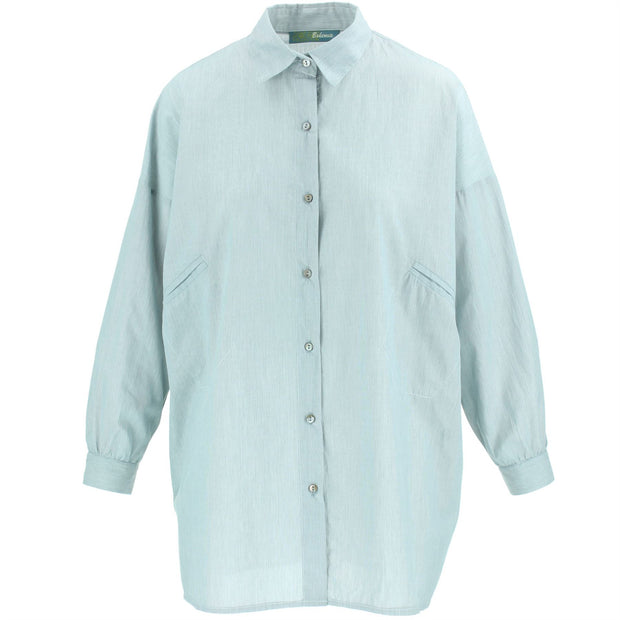 Woven Blouse Shirt - Blue Stripe