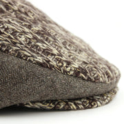 Chunky knit herringbone structured flat cap - Brown