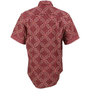 Regular Fit Short Sleeve Shirt - Red Geometric