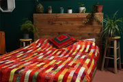 Handmade Quilted Patchwork Batik Printed Bedspread