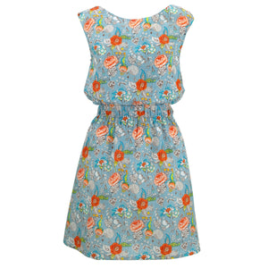 Kleid mit Stretch-Taille – jakobinisches Blumenmuster