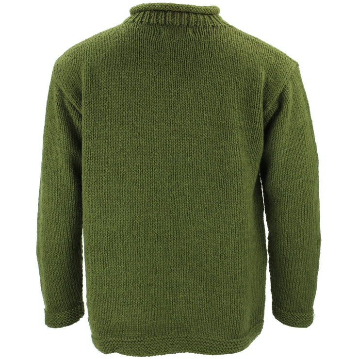 Chunky Wool Knit Star Jumper - Green & Light Grey