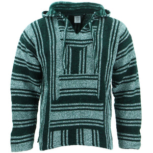 Mexikanischer Baja Jerga Kapuzenpullover – grün