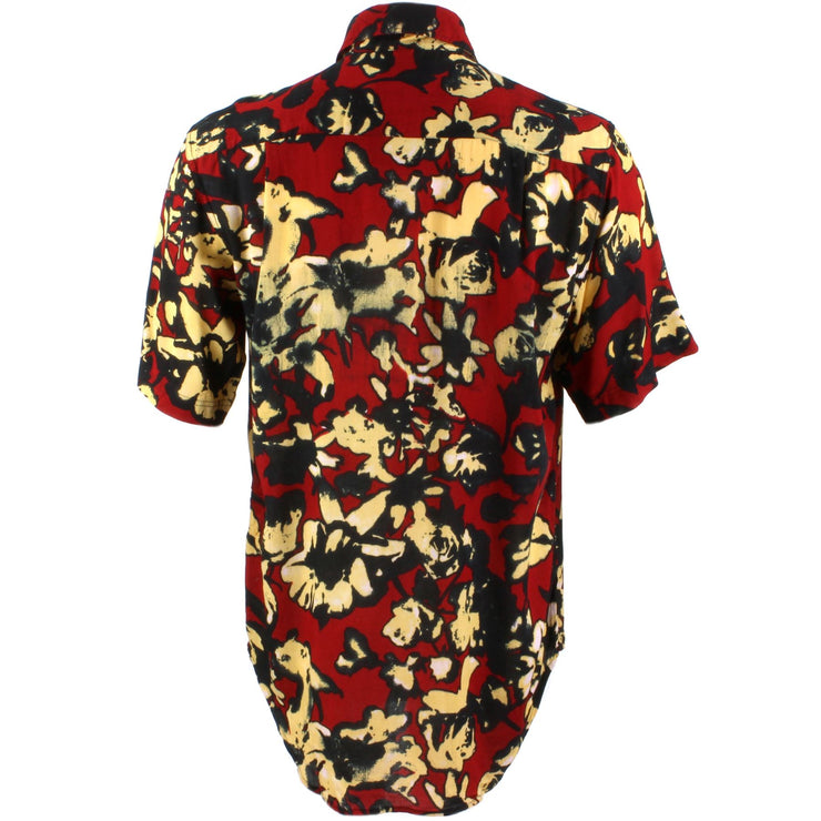 Regular Fit Short Sleeve Shirt - Red & Black Floral