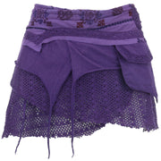 Short Layered Wrap Skirt - Purple