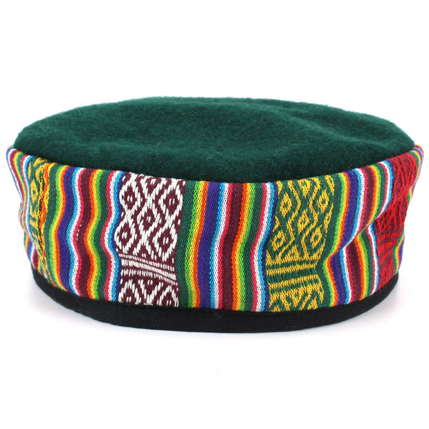 Nepalese Wool Smoking Hat - Green