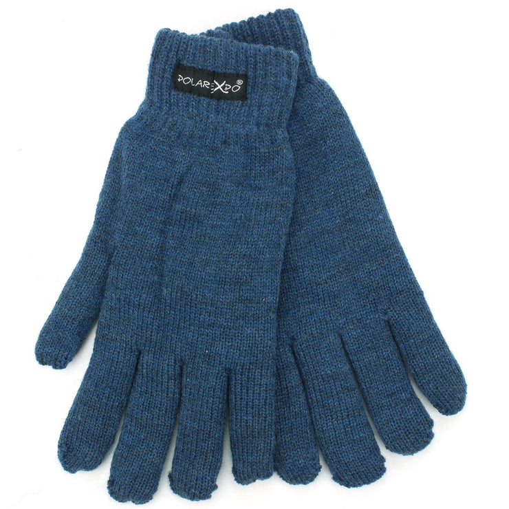 Knitted Elasticated Cuffs Gloves - Blue