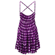 Tier Drop Summer Dress - Purple Polka Dot