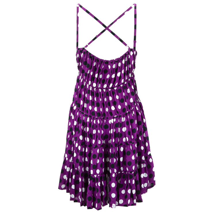 Tier Drop Summer Dress - Purple Polka Dot