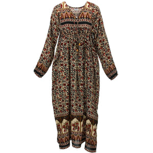 Indian Hippy Dress - Brown