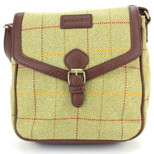 Tweed cross body messenger skuldertaske håndtaske - lysegrøn