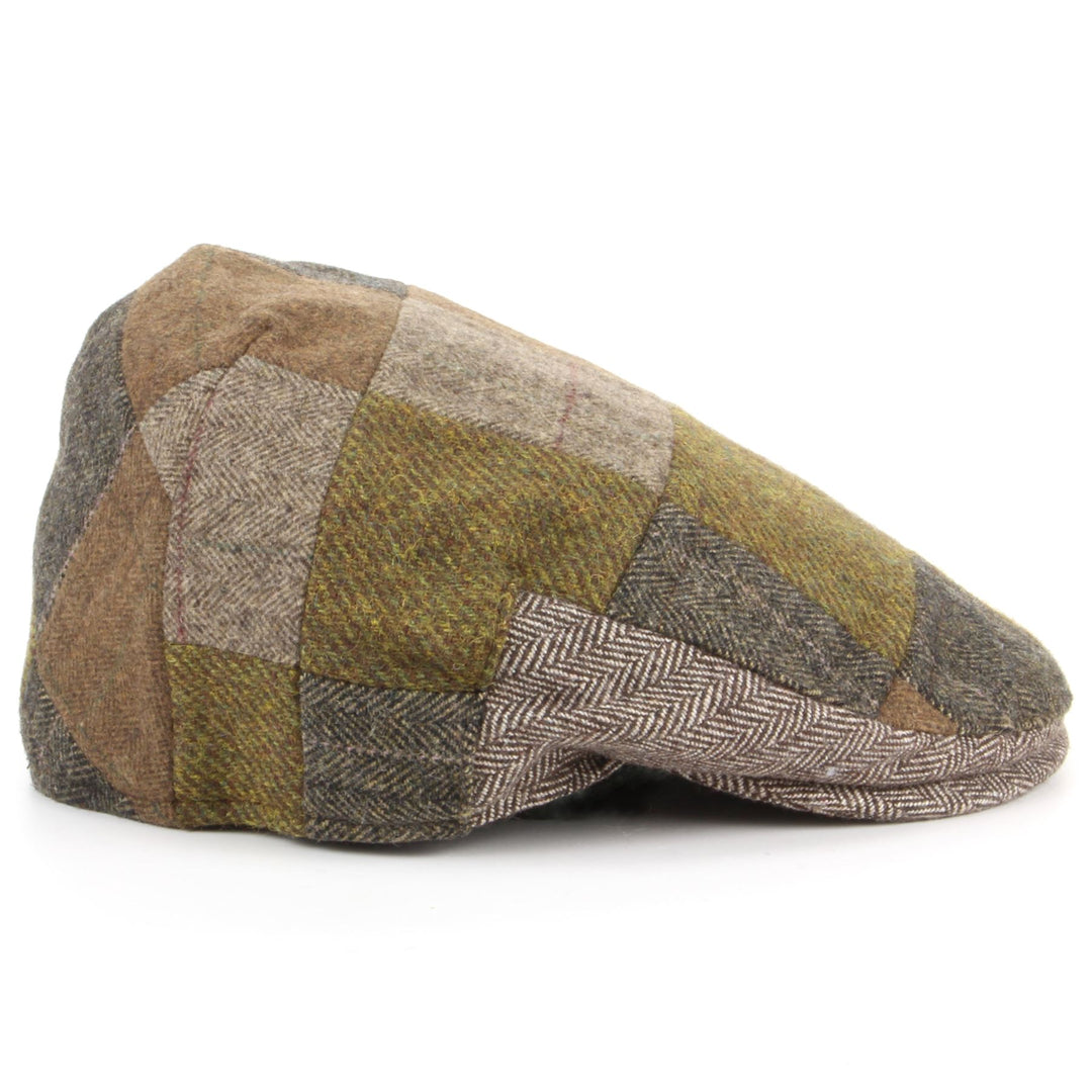 Patchwork tweed flat cap - Brown