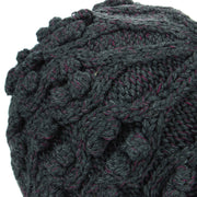 Acrylic Knit Beanie Hat - Charcoal Grey