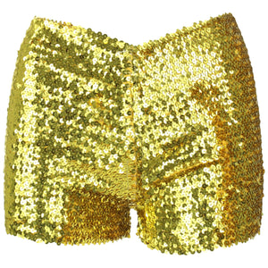 Shorts med pailletter - guld