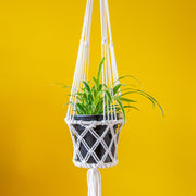 Macrame Hand Woven Rope Hanging Planter - Medium (14cm Pot)