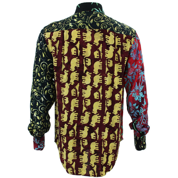 Regular Fit Long Sleeve Shirt - Random Mixed Panel - Bali Batik