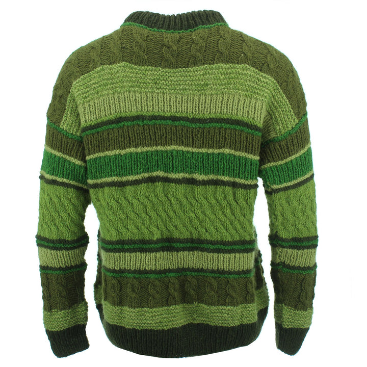 Chunky Wool Multi Knit Jumper - Green