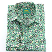 Tailored Fit Long Sleeve Shirt - Green Circle Print