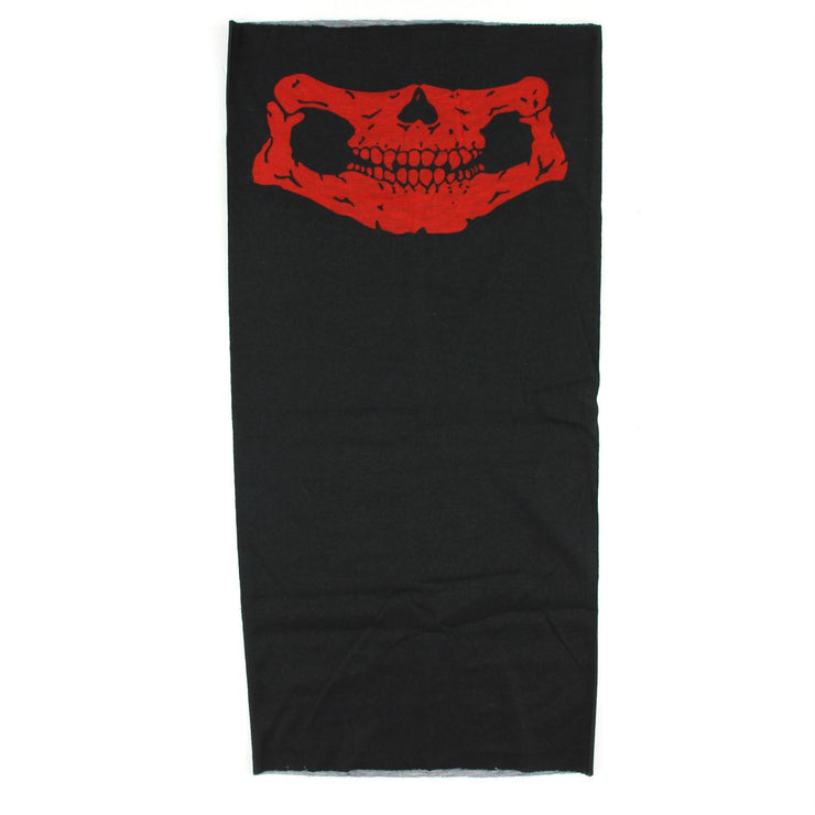 Printed Snood Face Mask - Skull Red