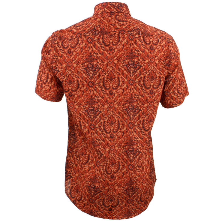 Tailored Fit Short Sleeve Shirt - Tribal Abstract Orange