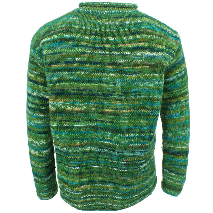 Chunky Wool Knit Space Dye Jumper - Shamrock Green