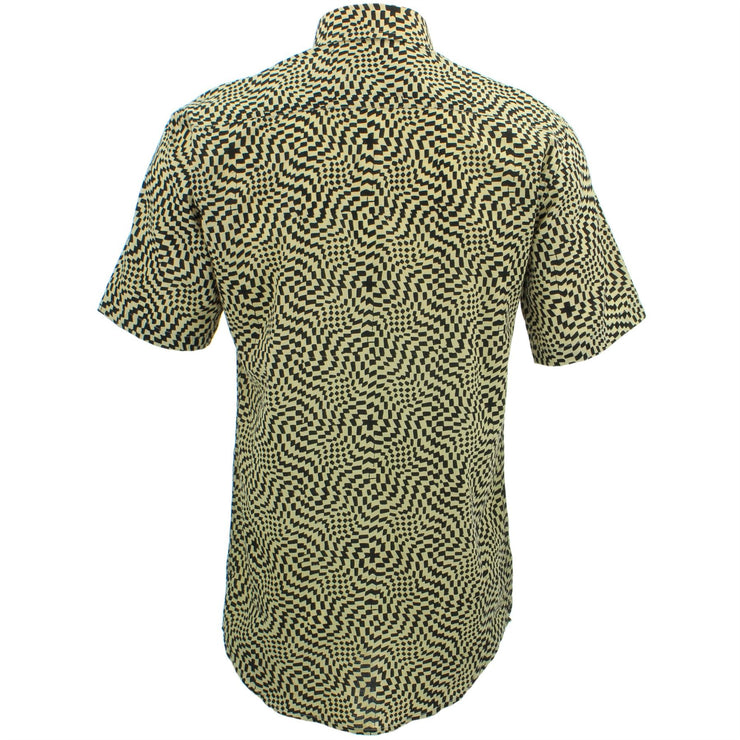 Tailored Fit Short Sleeve Shirt - Block Print - Psychedelic Shift