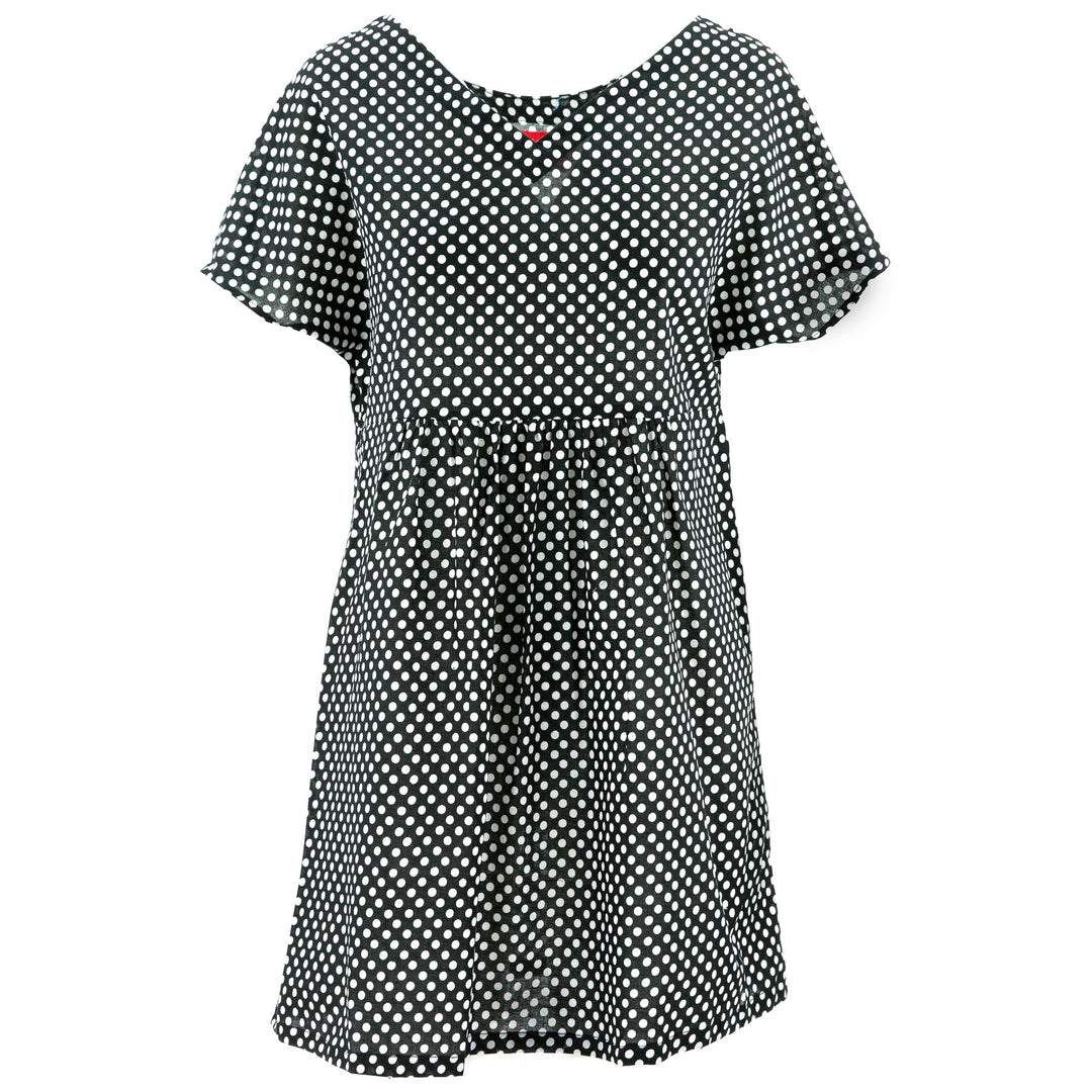Lolo Short Shift Dress - Black Polka Dot