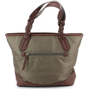 Large Canvas Shopper Bag Handbag - Brown