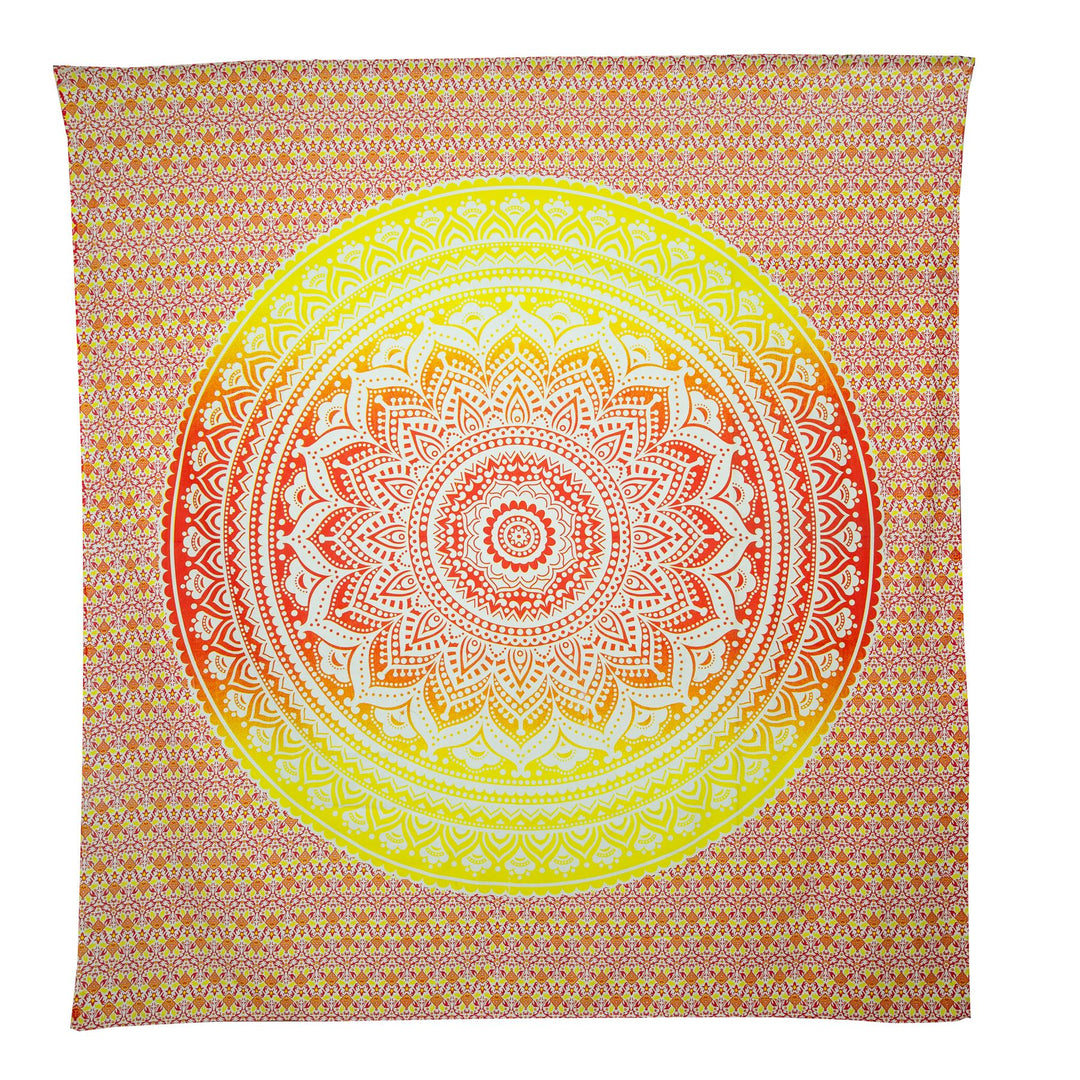 Block Printed Mandala Wall Hanging - Tuscan Sun