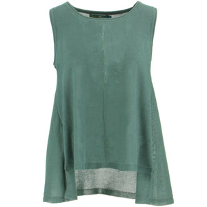 Sleeveless Knitted Top - Grey Green