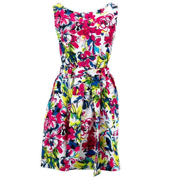 Belted Dress - Watercolour Flowers
