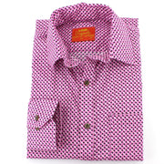 Tailored Fit Long Sleeve Shirt - Pink Stitching