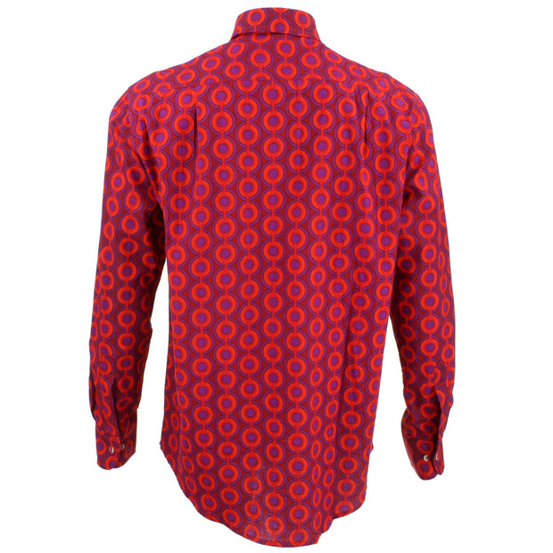 Regular Fit Long Sleeve Shirt - Red & Purple Circles