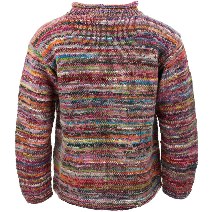 Chunky Wool Space Dye Knit Jumper - Pink Multi