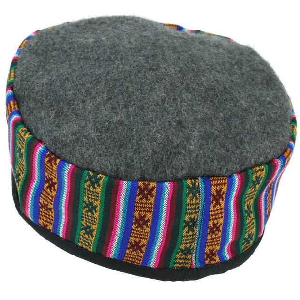 Nepalese Wool Smoking Hat - Grey
