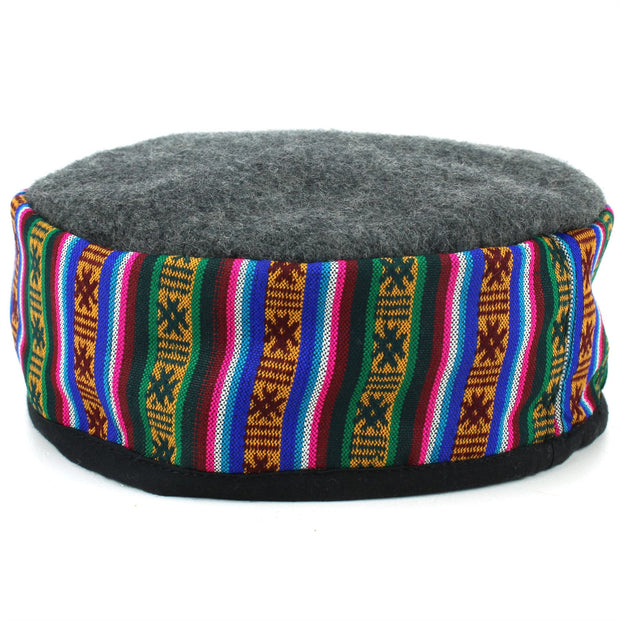 Nepalese Wool Smoking Hat - Grey