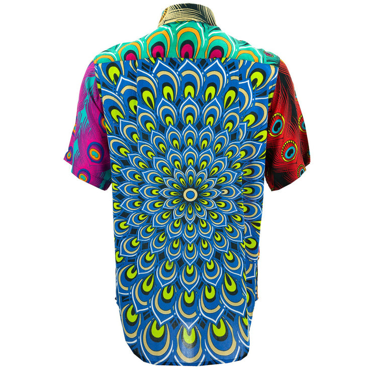 Regular Fit Short Sleeve Shirt - Peacock Mandala - Random Mixed Panel