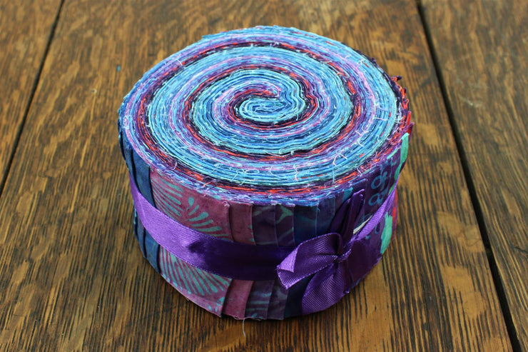 Jelly Roll - 40 Strips of 2.5" x 37" Cotton Batik