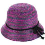 Knitted Cloche Hat - Pink