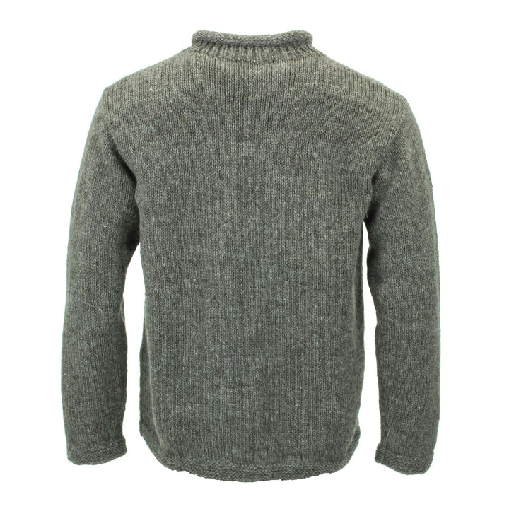 Hand Knitted Wool Jumper - Plain Oatmeal