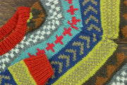 Hand Knitted Wool Jumper - Chevron Orange
