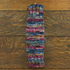 Chunky Wool Knit Leg Warmers - Electric Blue