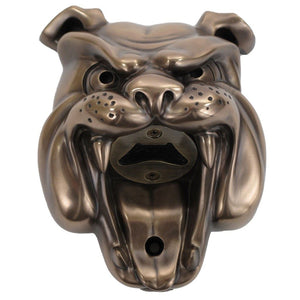 Wall Mounted Character Bottle Opener - Bulldog (Bronze)