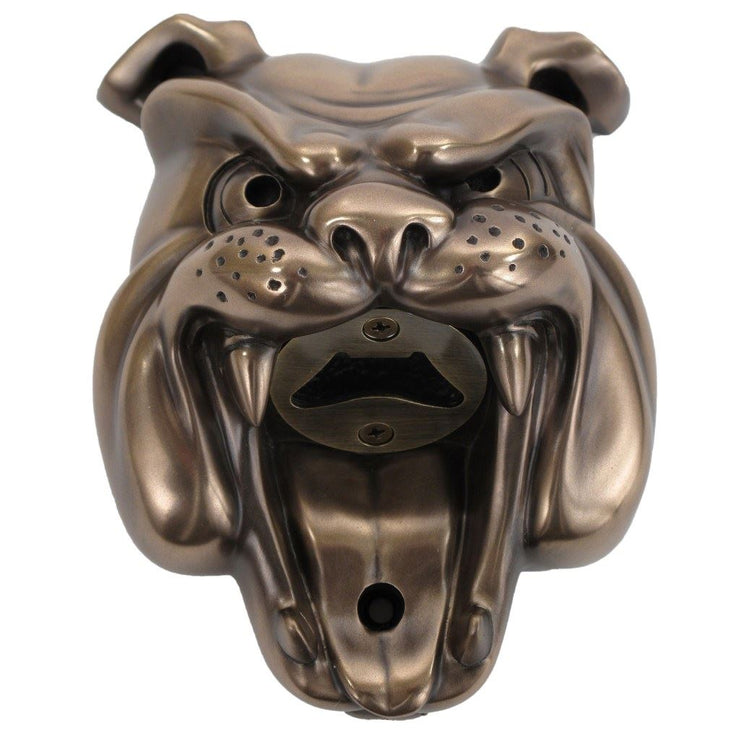 Wall Mounted Character Bottle Opener - Bulldog (Bronze)