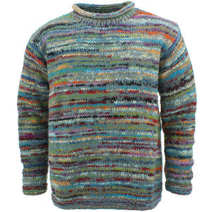 Grob gestrickter Space-Dye-Pullover aus Wolle – Motley Grey